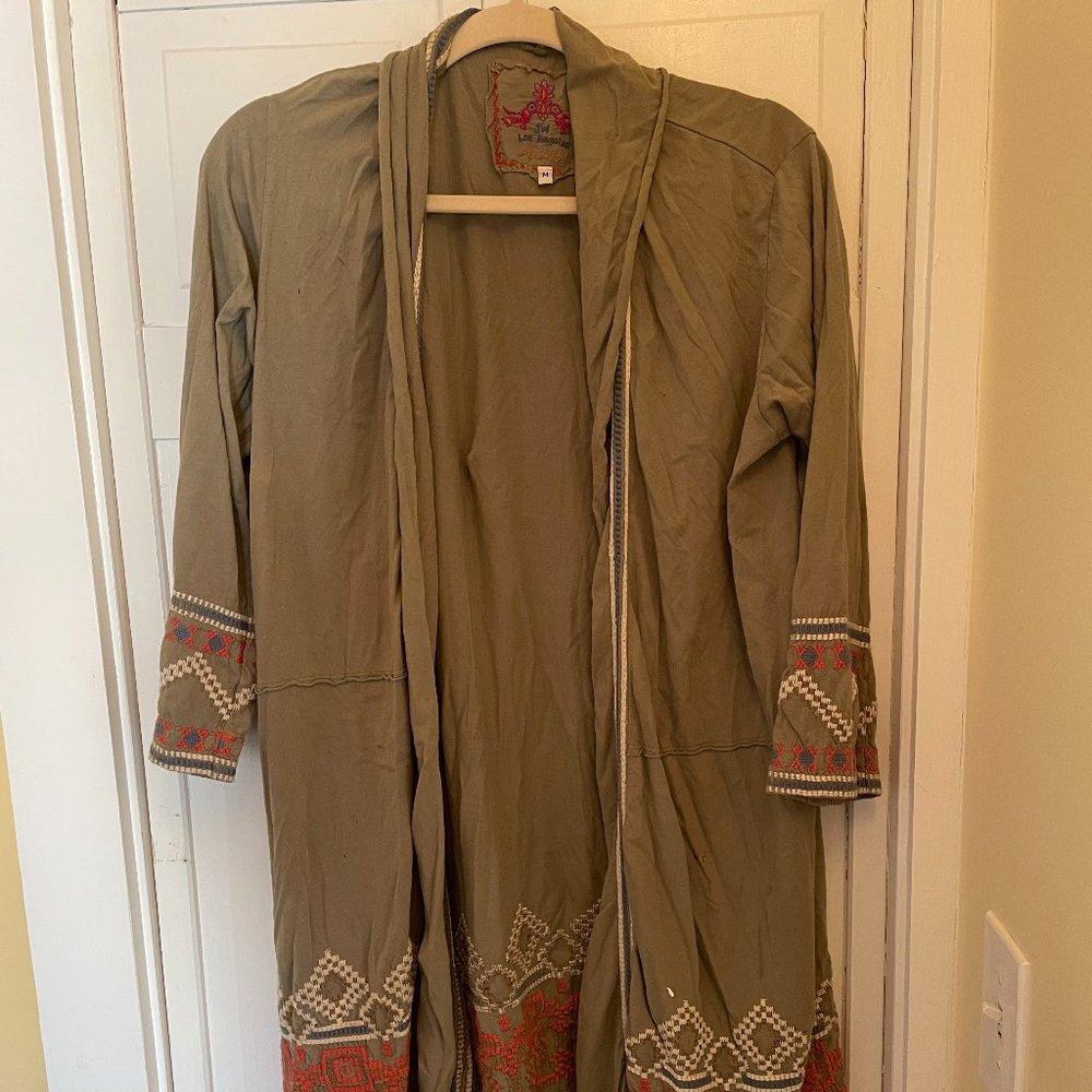 Johnny Was Embroidered Kimono Cardigan Sweater Medium